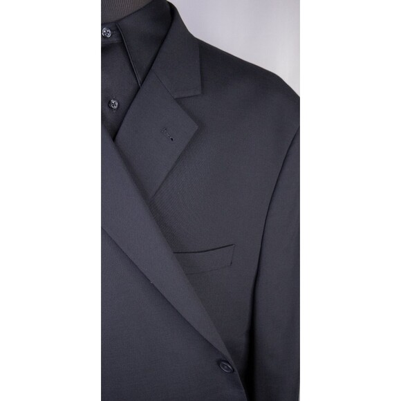 Oak Hill Mens Sport Coat Suit Jacket Blazer Solid Gray Sz 56PR Two Button EUC - Picture 4 of 14